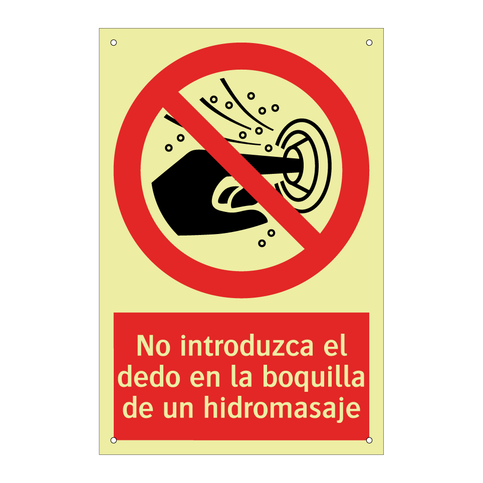 No introduzca el dedo en la boquilla de un hidromasaje