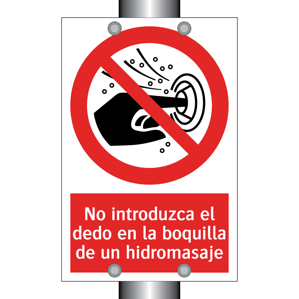 No introduzca el dedo en la boquilla de un hidromasaje