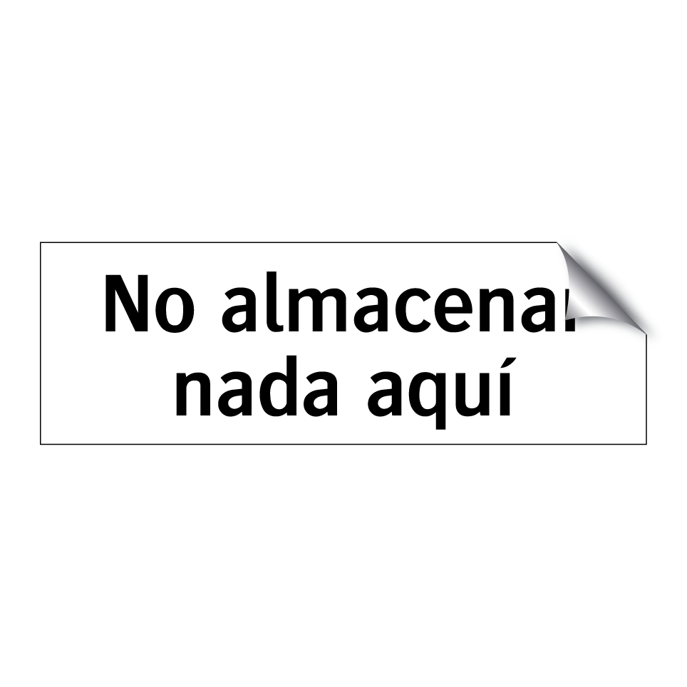 No almacenar nada aquí