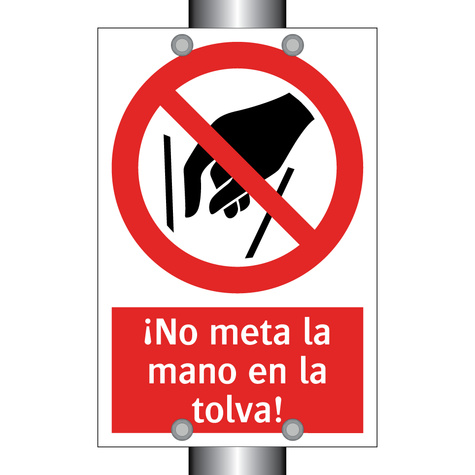 ¡No meta la mano en la tolva!