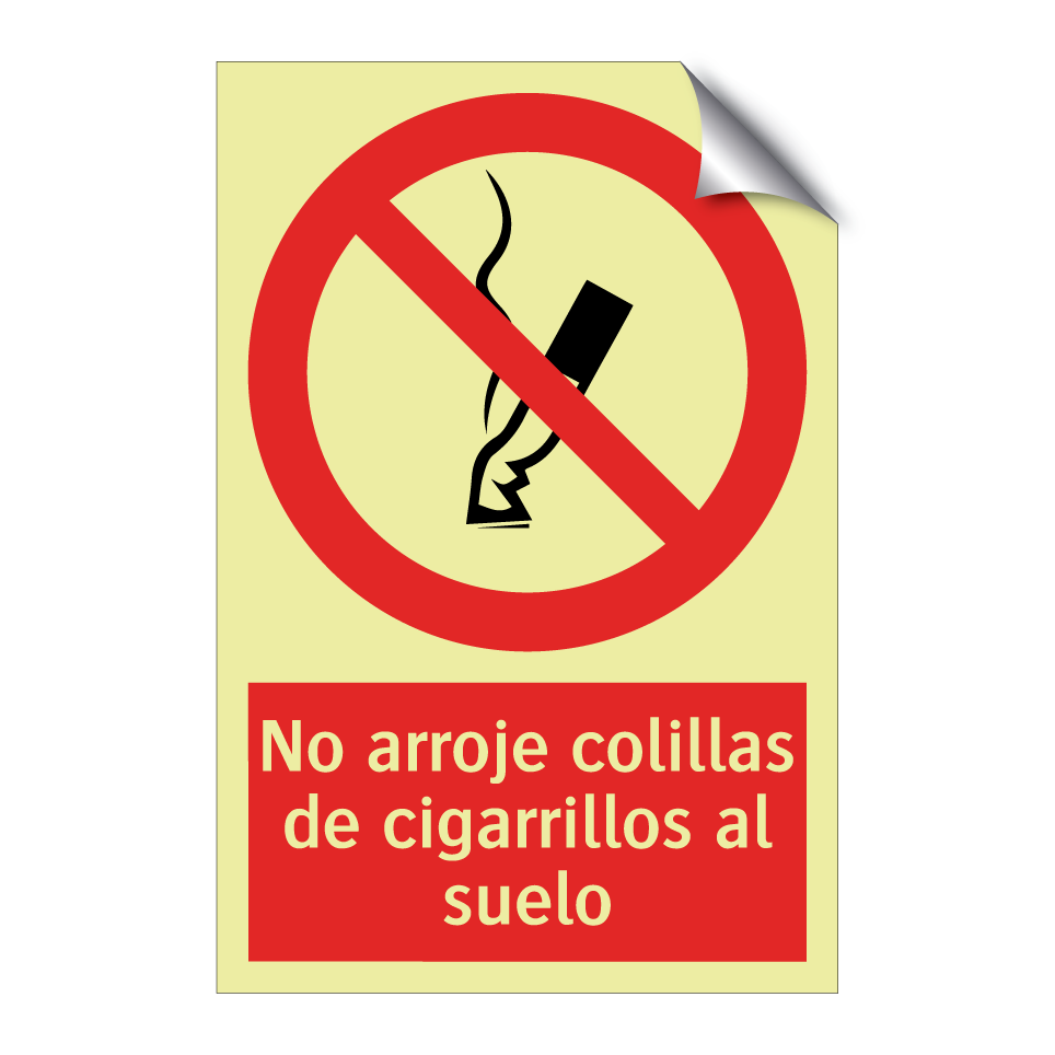 No arroje colillas de cigarrillos al suelo