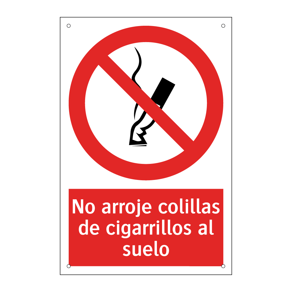 No arroje colillas de cigarrillos al suelo