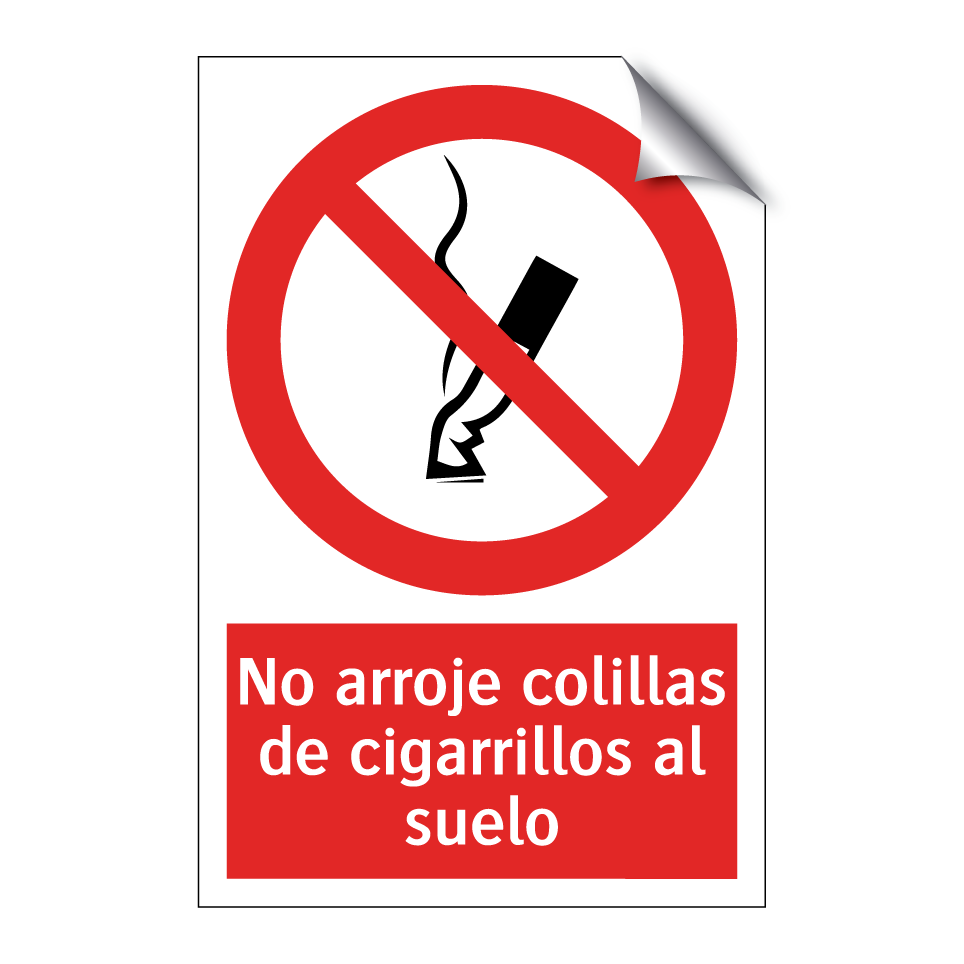 No arroje colillas de cigarrillos al suelo
