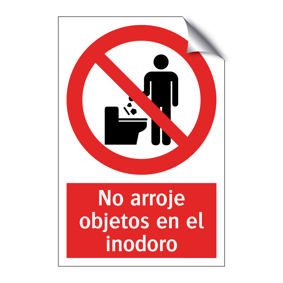 No arroje objetos en el inodoro