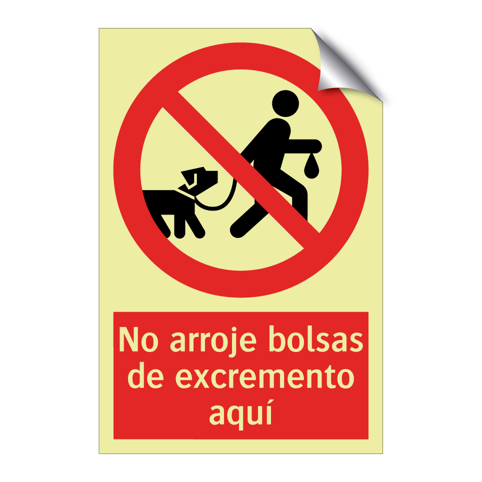 No arroje bolsas de excremento aquí
