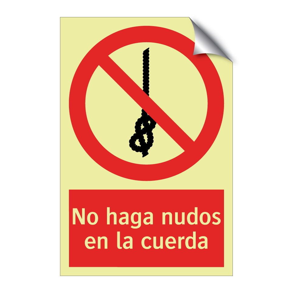 No haga nudos en la cuerda