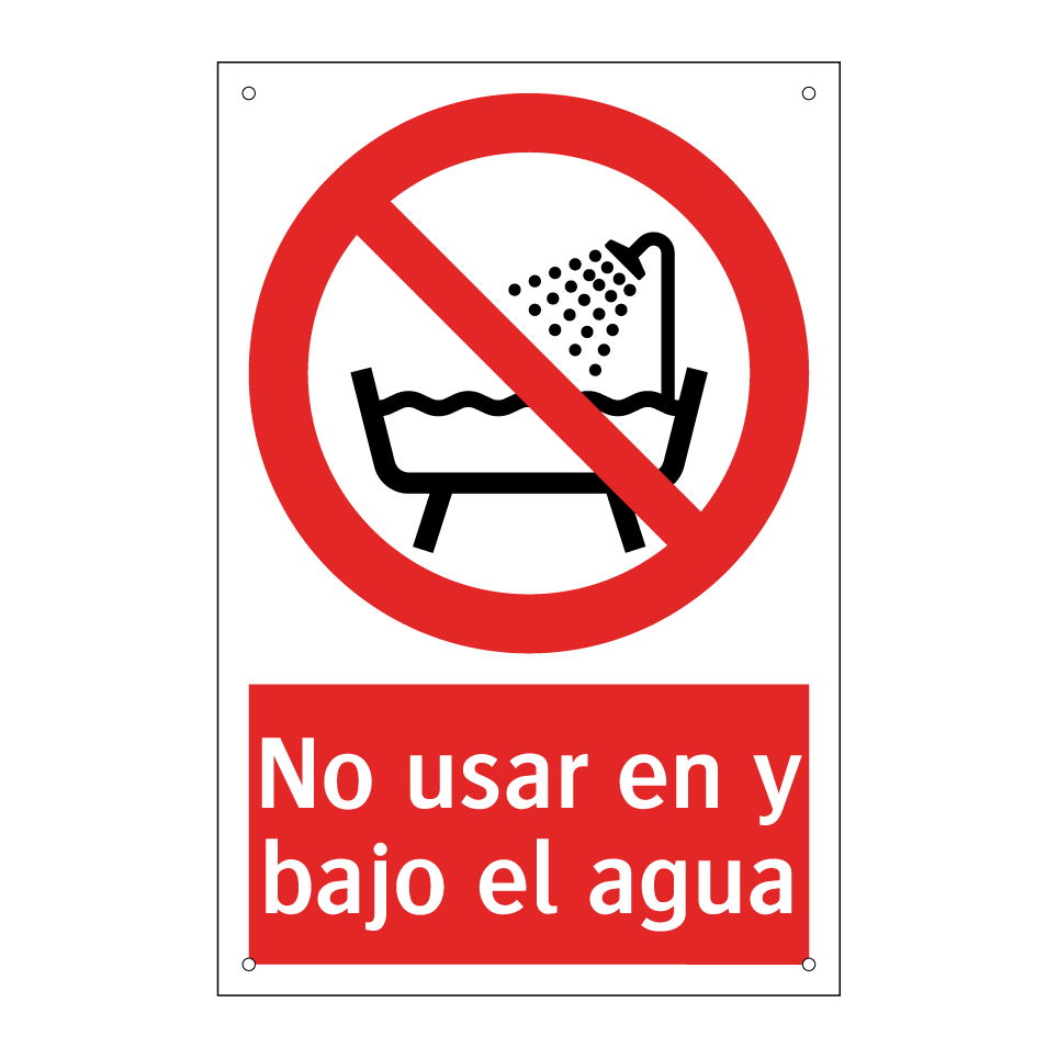No usar en y bajo el agua