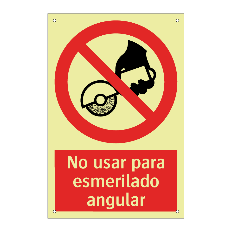 No usar para esmerilado angular