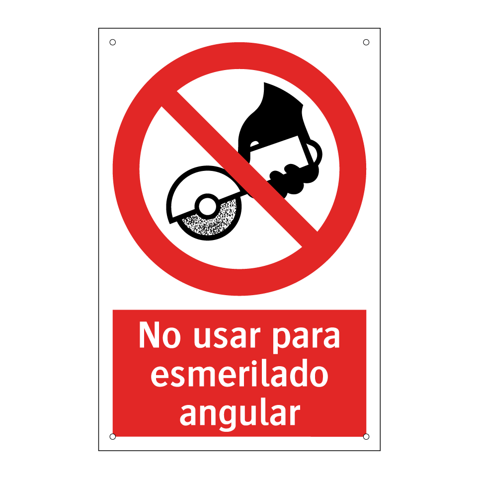 No usar para esmerilado angular