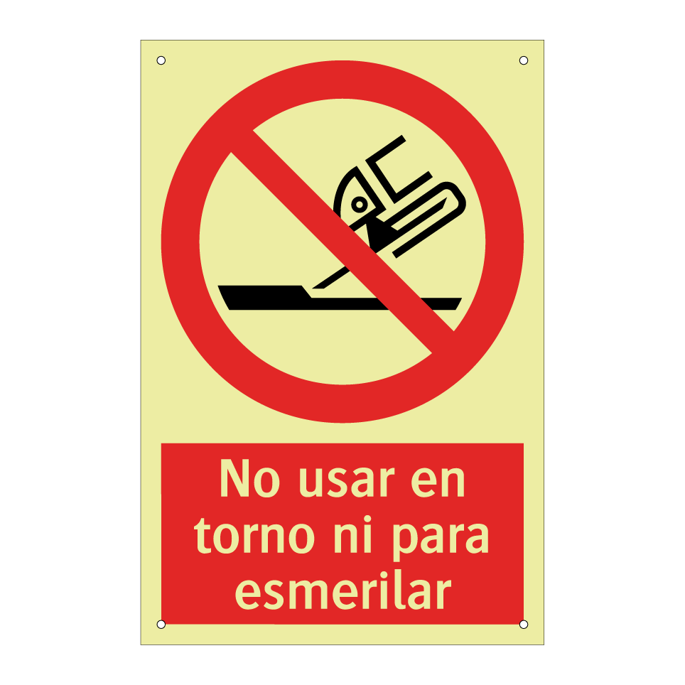 No usar en torno ni para esmerilar