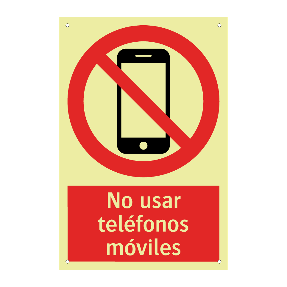 No usar teléfonos móviles