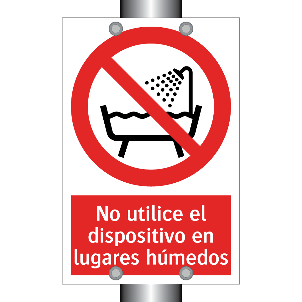 No utilice el dispositivo en lugares húmedos