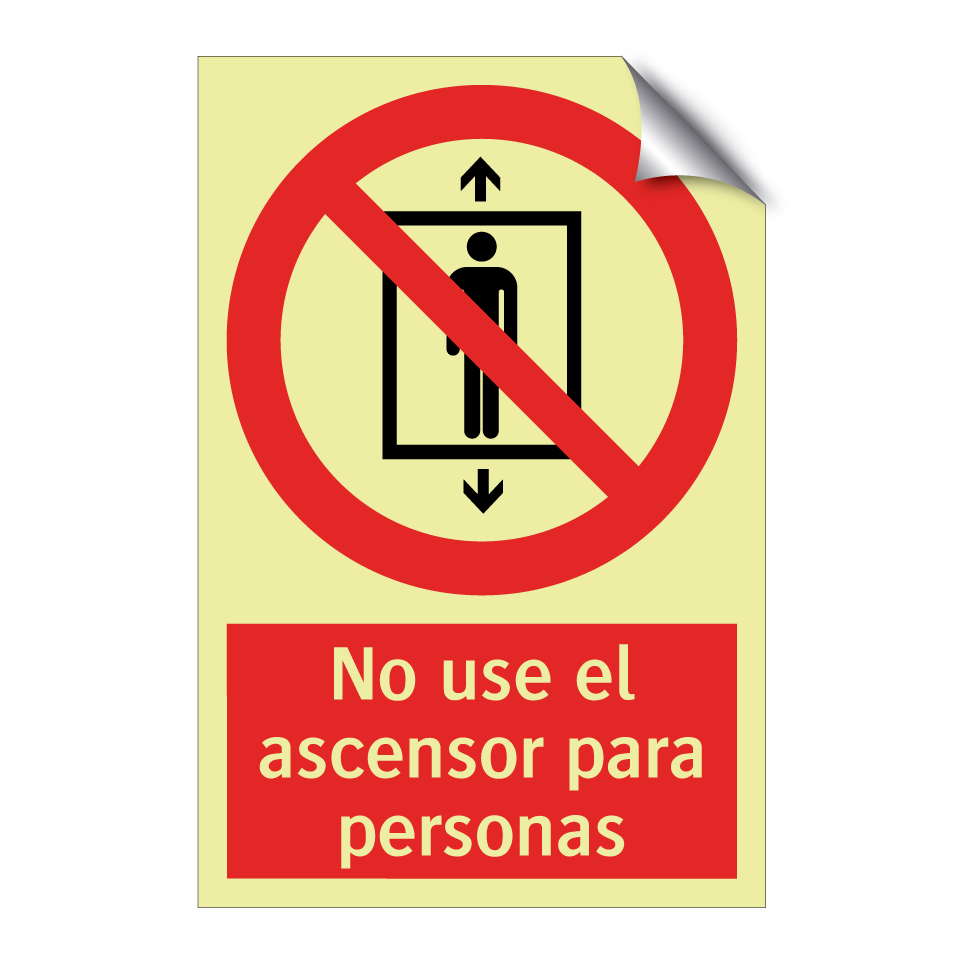 No use el ascensor para personas
