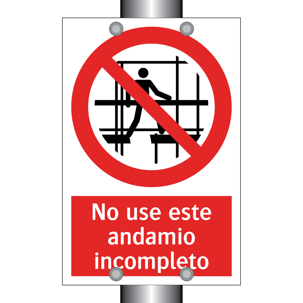 No use este andamio incompleto
