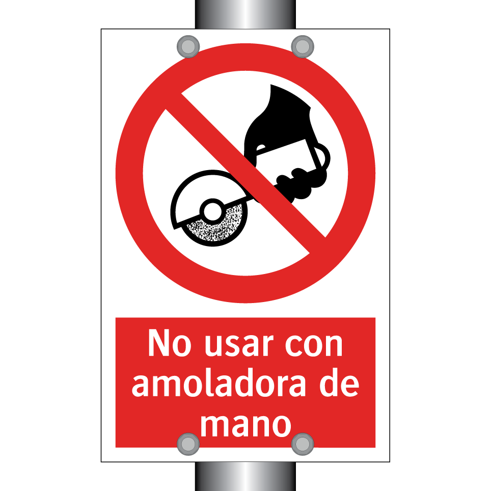 No usar con amoladora de mano