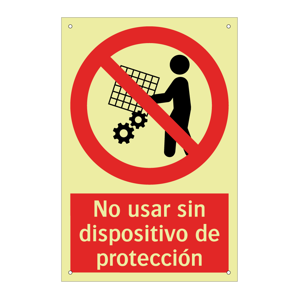 No usar sin dispositivo de protección