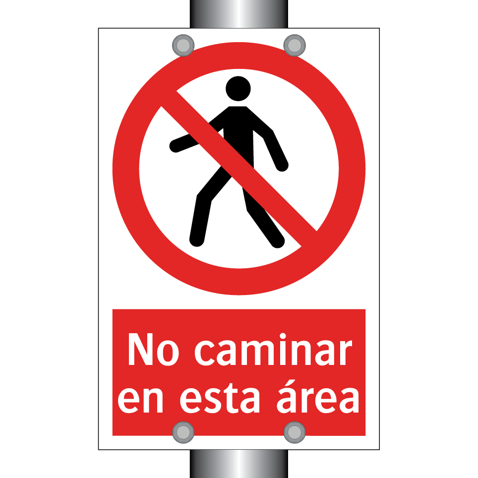 No caminar en esta área