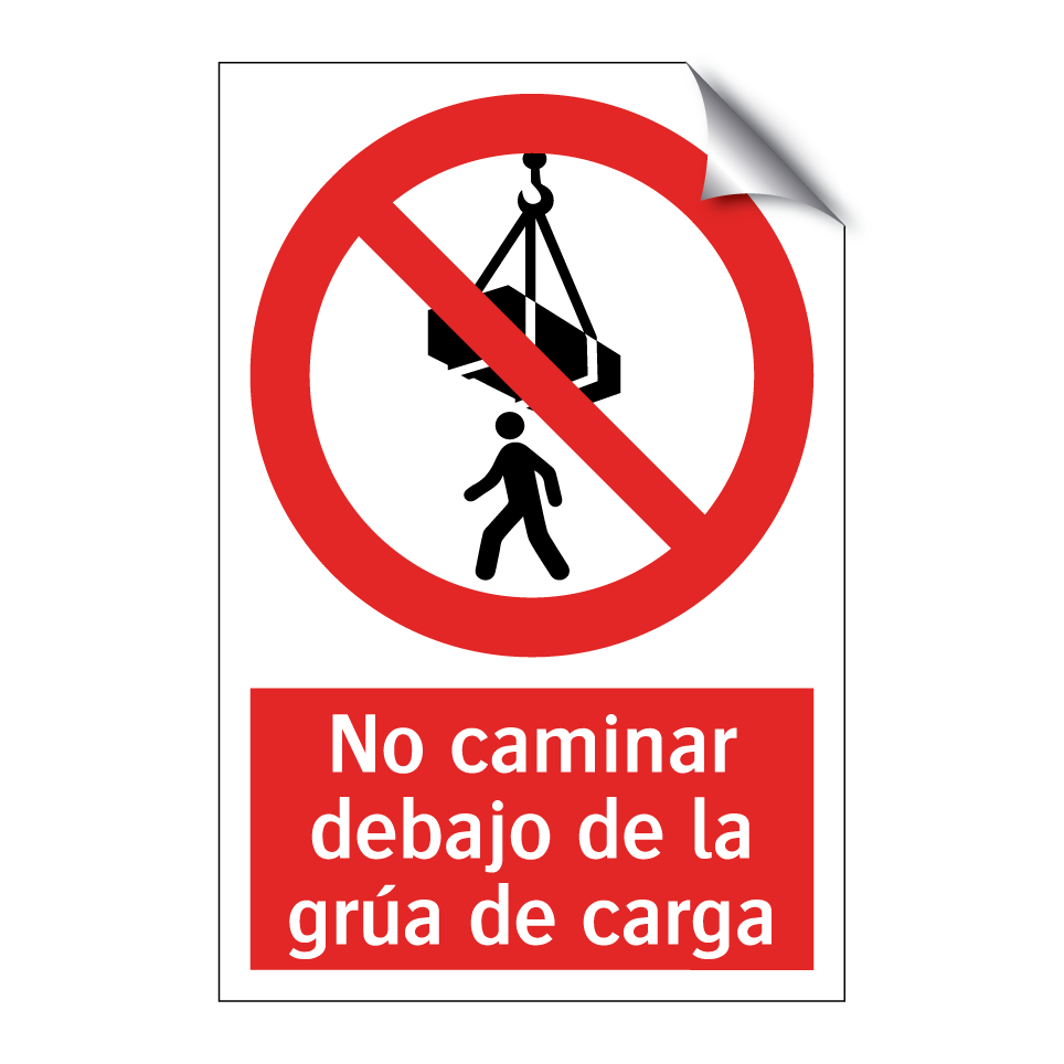 No caminar debajo de la grúa de carga