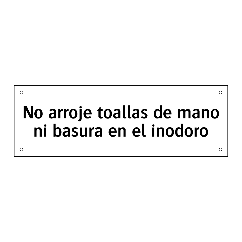 No arroje toallas de mano ni basura en el inodoro
