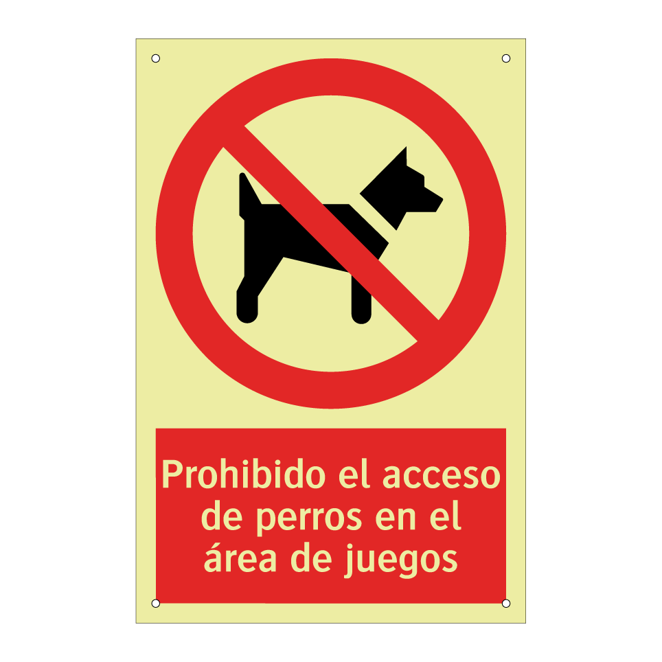 Prohibido el acceso de perros en el área de juegos