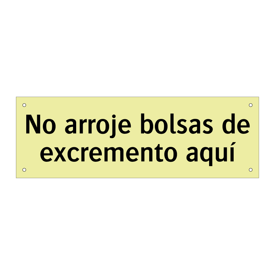 No arroje bolsas de excremento aquí
