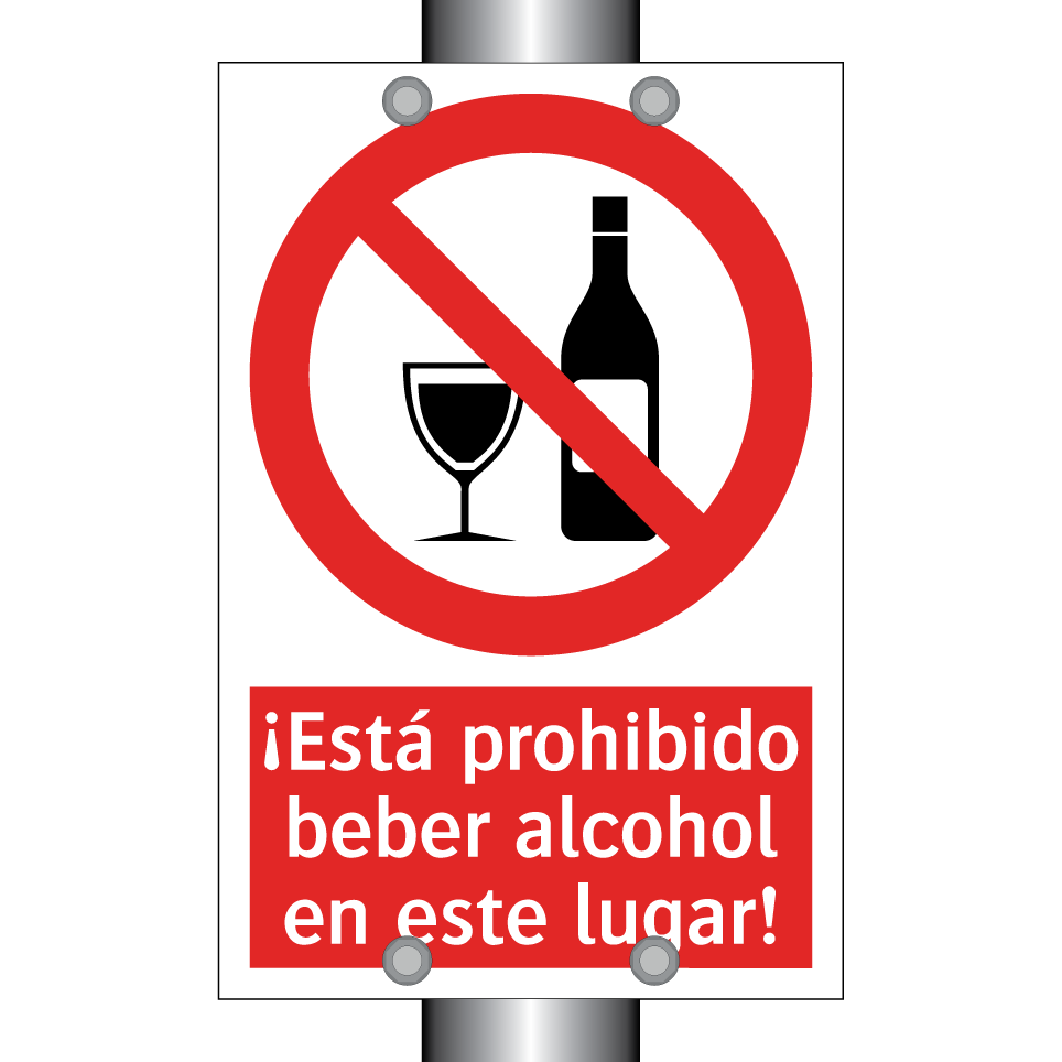 ¡Está prohibido beber alcohol en este lugar!