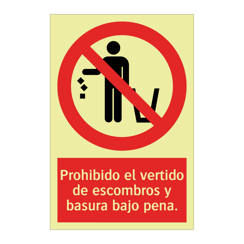 Prohibido el vertido de escombros y basura bajo pena.