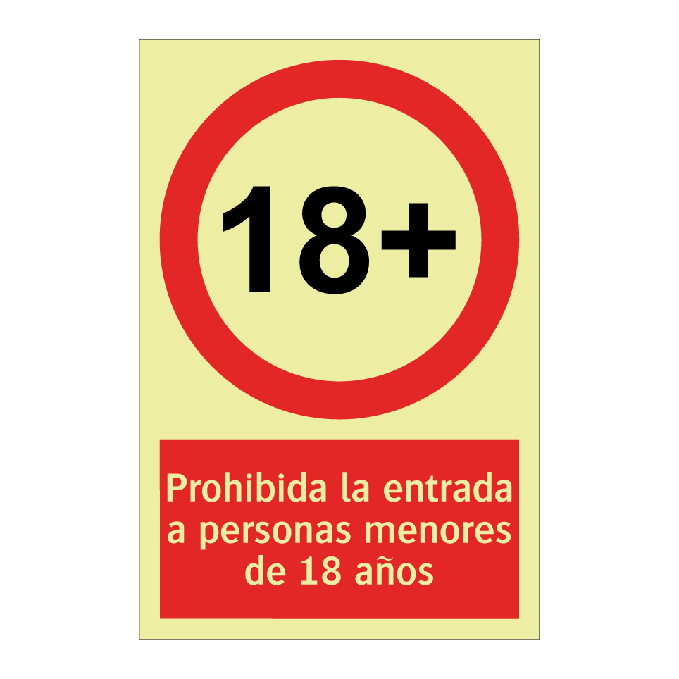 Prohibida la entrada a personas menores de 18 años