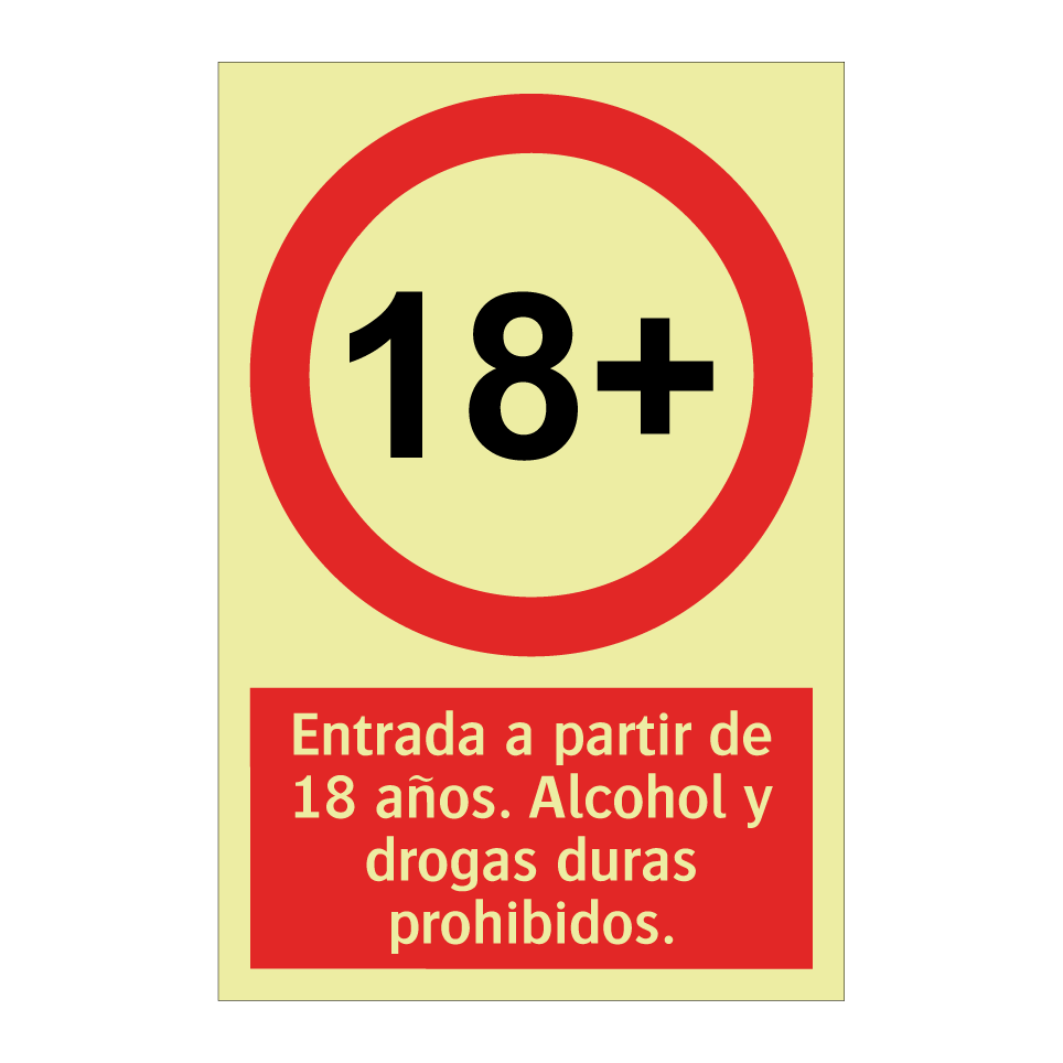 Entrada a partir de 18 años. Alcohol y drogas duras prohibidos.