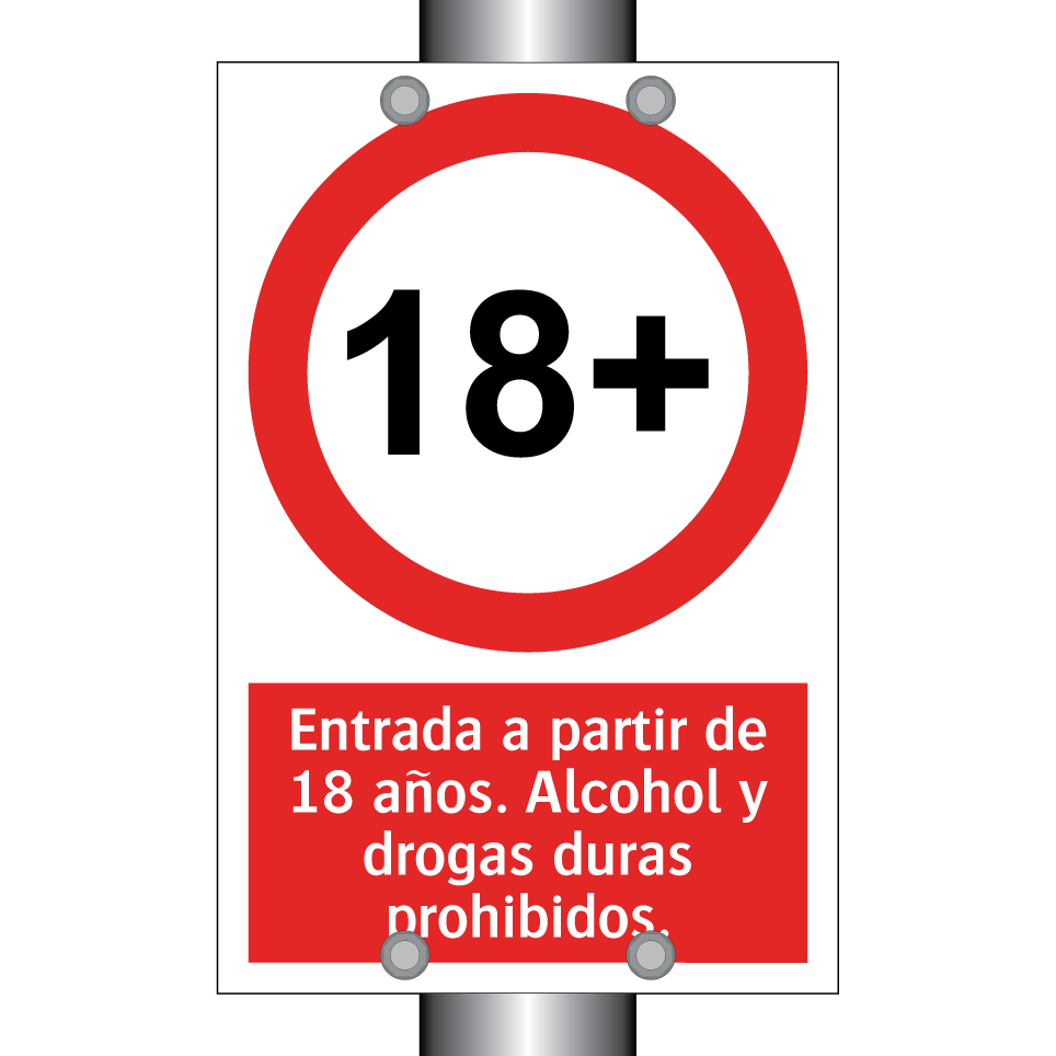 Entrada a partir de 18 años. Alcohol y drogas duras prohibidos.