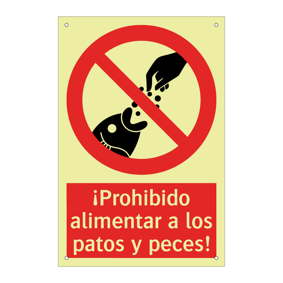 ¡Prohibido alimentar a los patos y peces!
