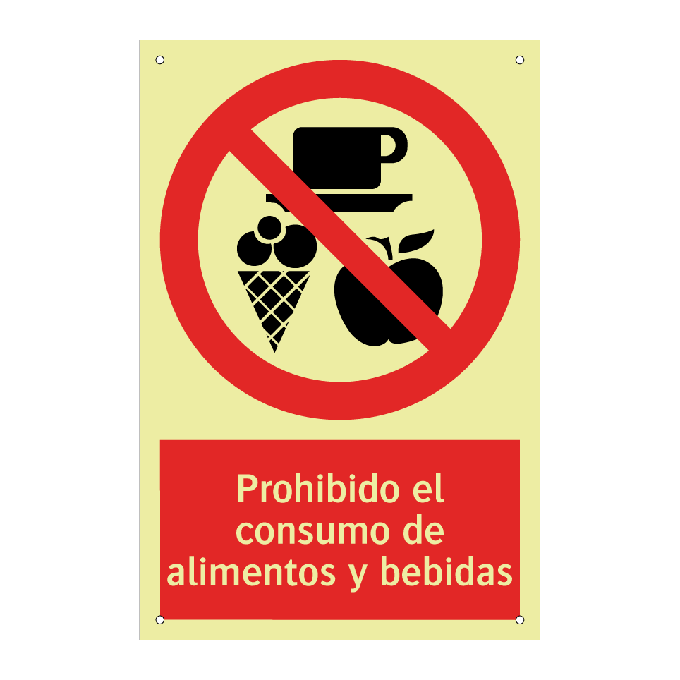 Prohibido el consumo de alimentos y bebidas
