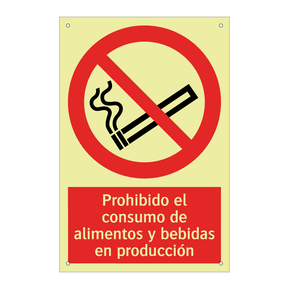 Prohibido el consumo de alimentos y bebidas en producción