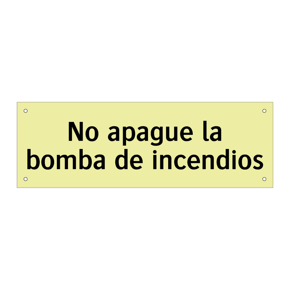 No apague la bomba de incendios