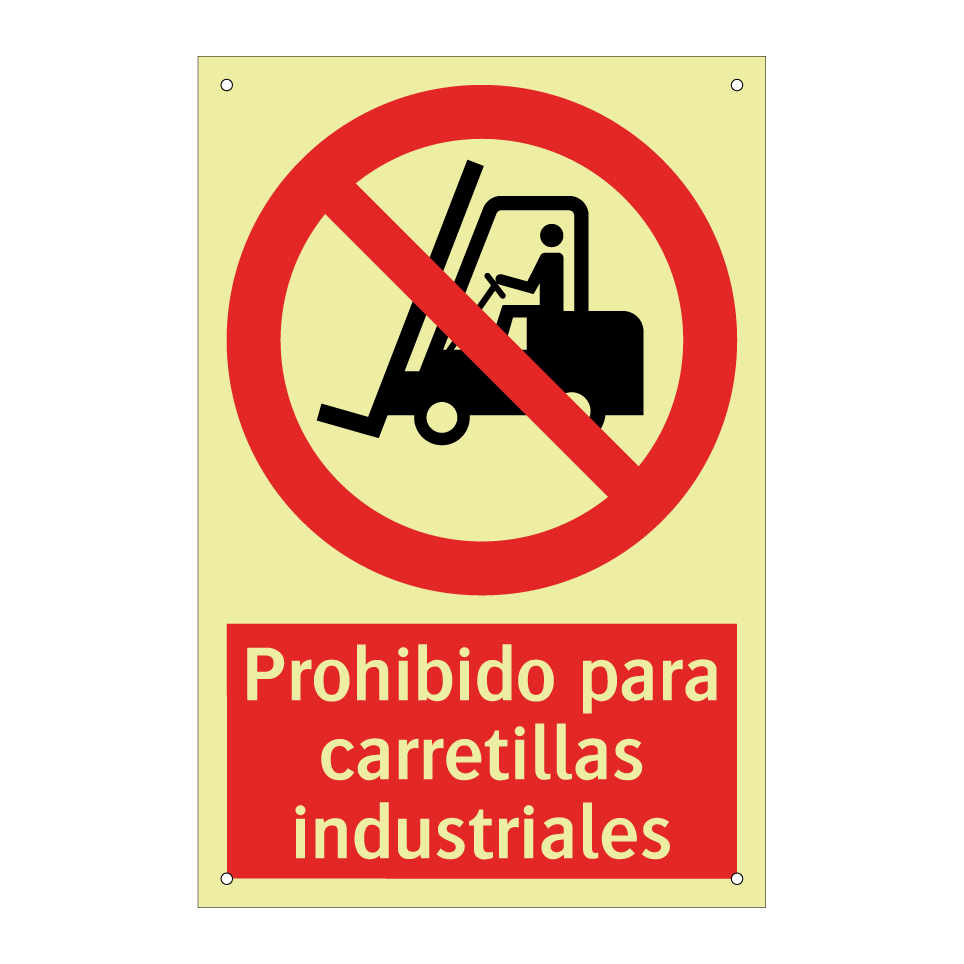 Prohibido para carretillas industriales