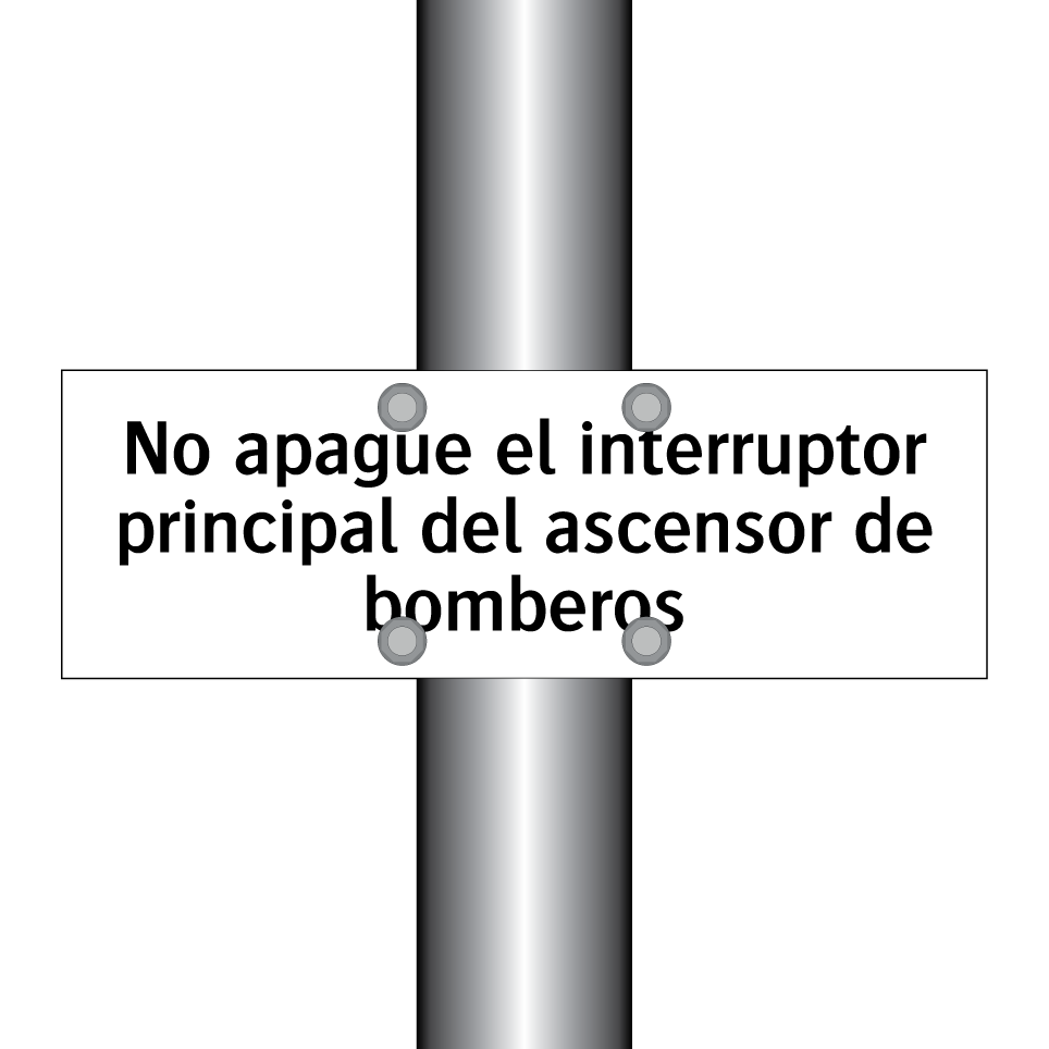 No apague el interruptor principal del ascensor de bomberos