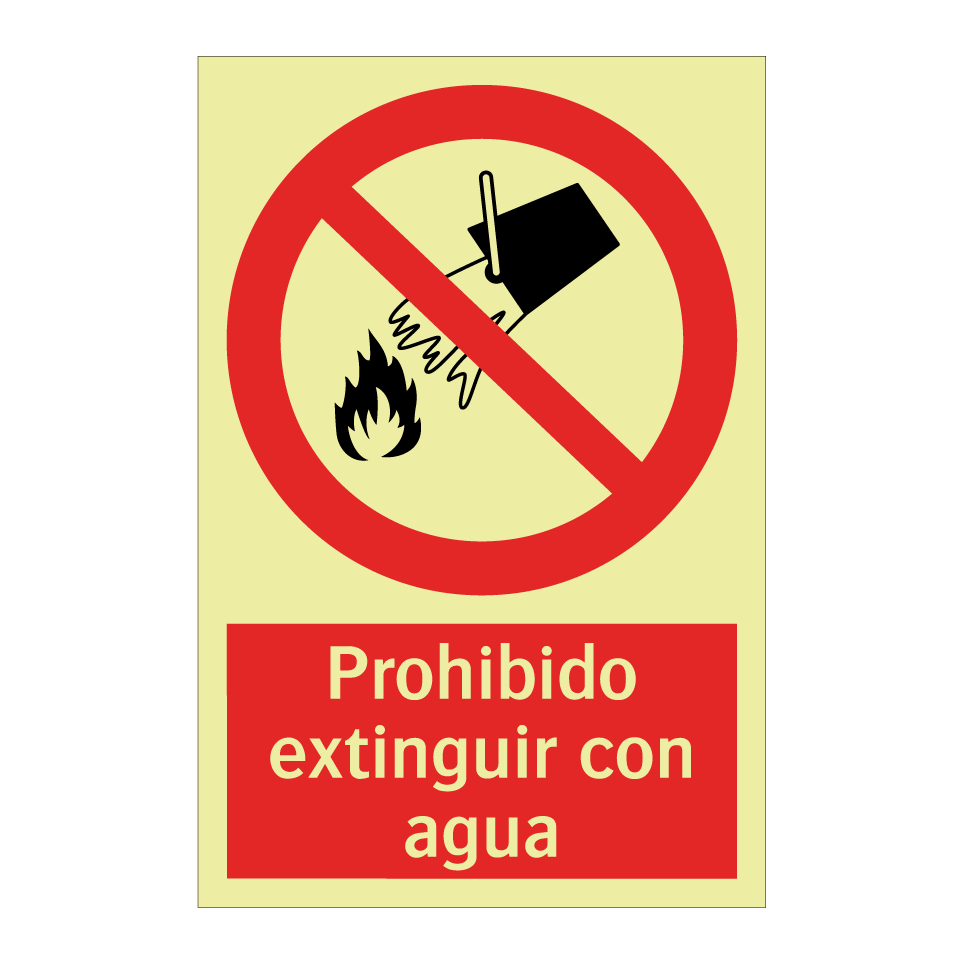 Prohibido extinguir con agua