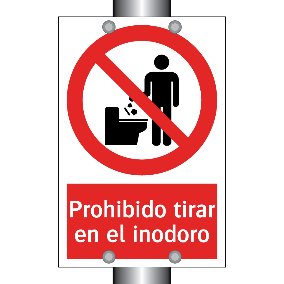 Prohibido tirar en el inodoro