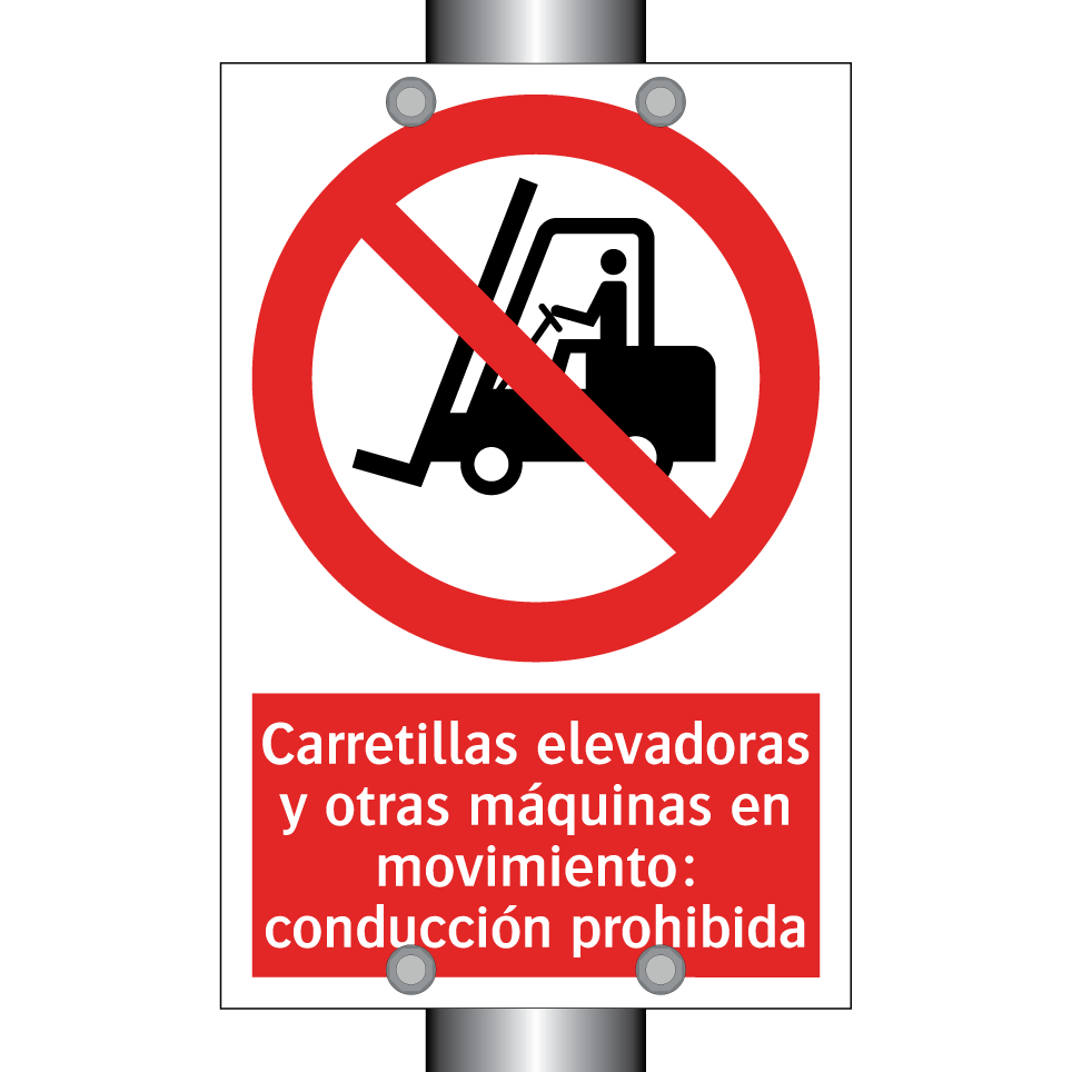 Carretillas elevadoras y otras máquinas en movimiento: conducción prohibida