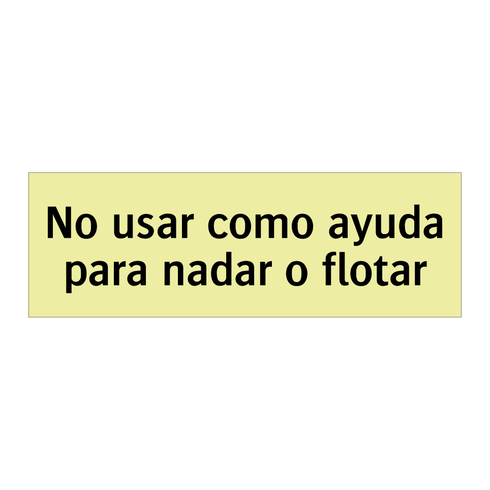 No usar como ayuda para nadar o flotar