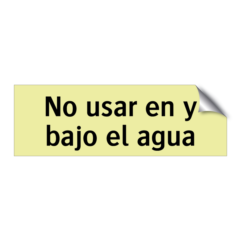 No usar en y bajo el agua