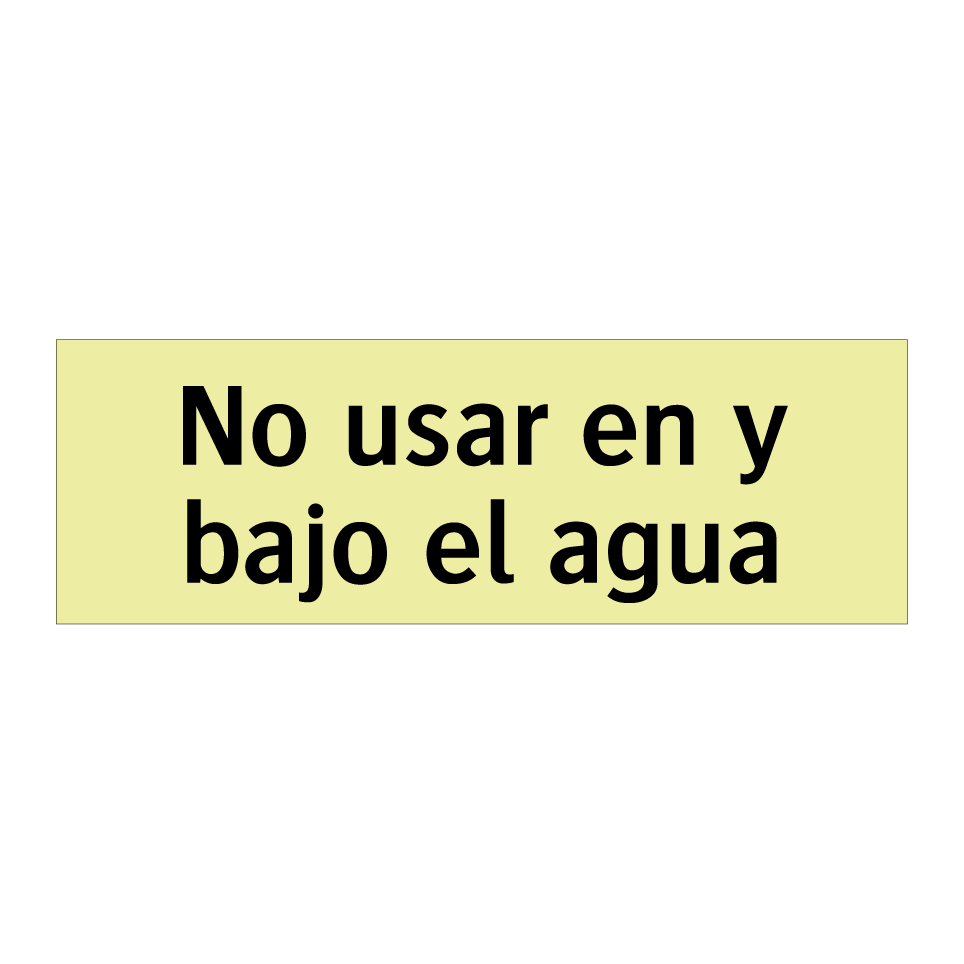 No usar en y bajo el agua
