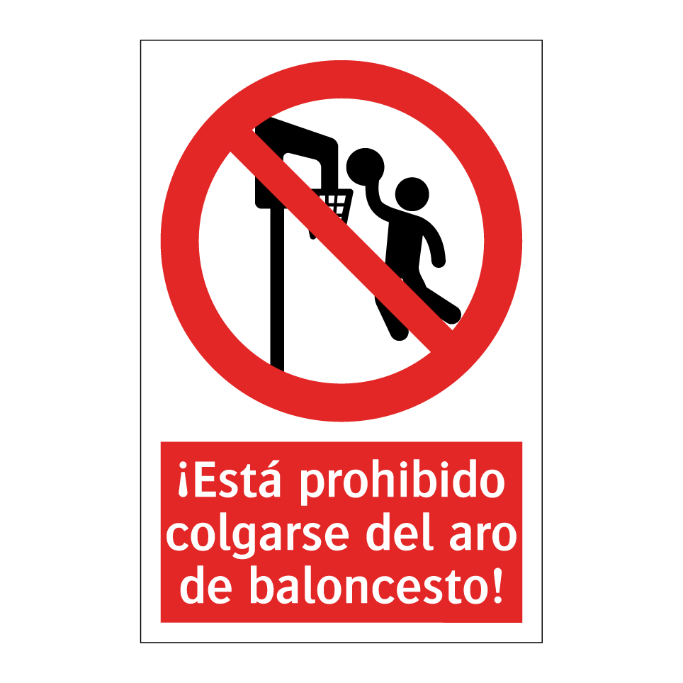 ¡Está prohibido colgarse del aro de baloncesto!