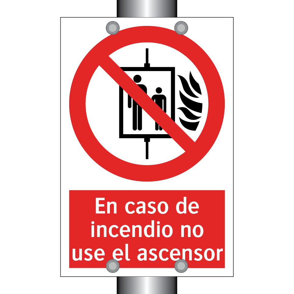 En caso de incendio no use el ascensor