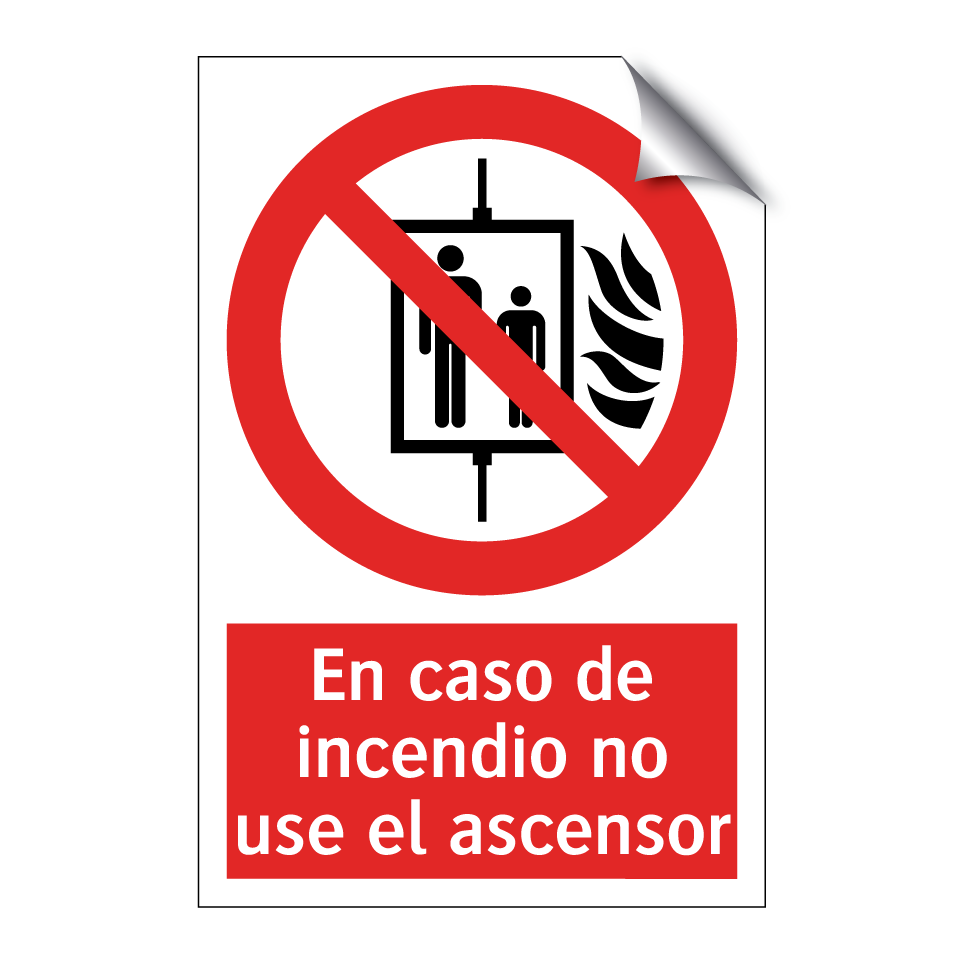 En caso de incendio no use el ascensor