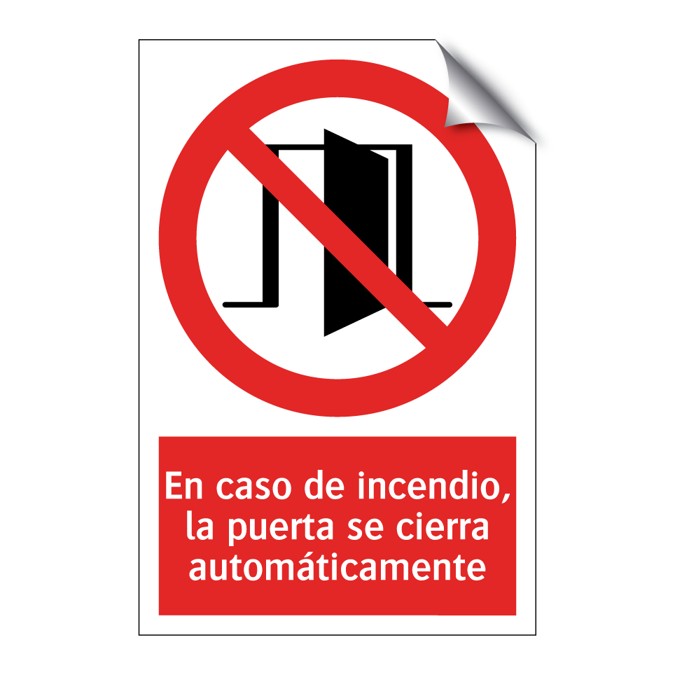 En caso de incendio, la puerta se cierra automáticamente