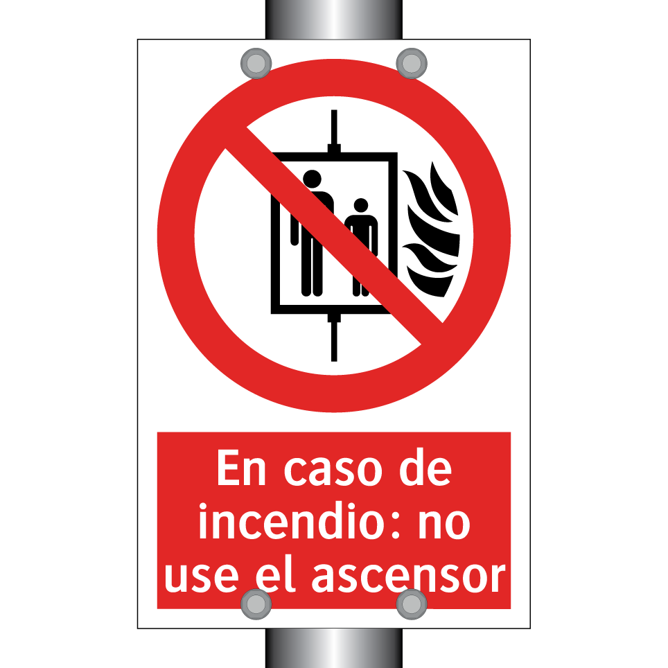 En caso de incendio: no use el ascensor