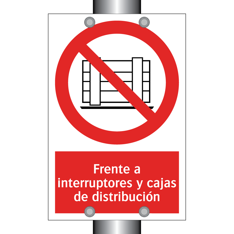 Frente a interruptores y cajas de distribución