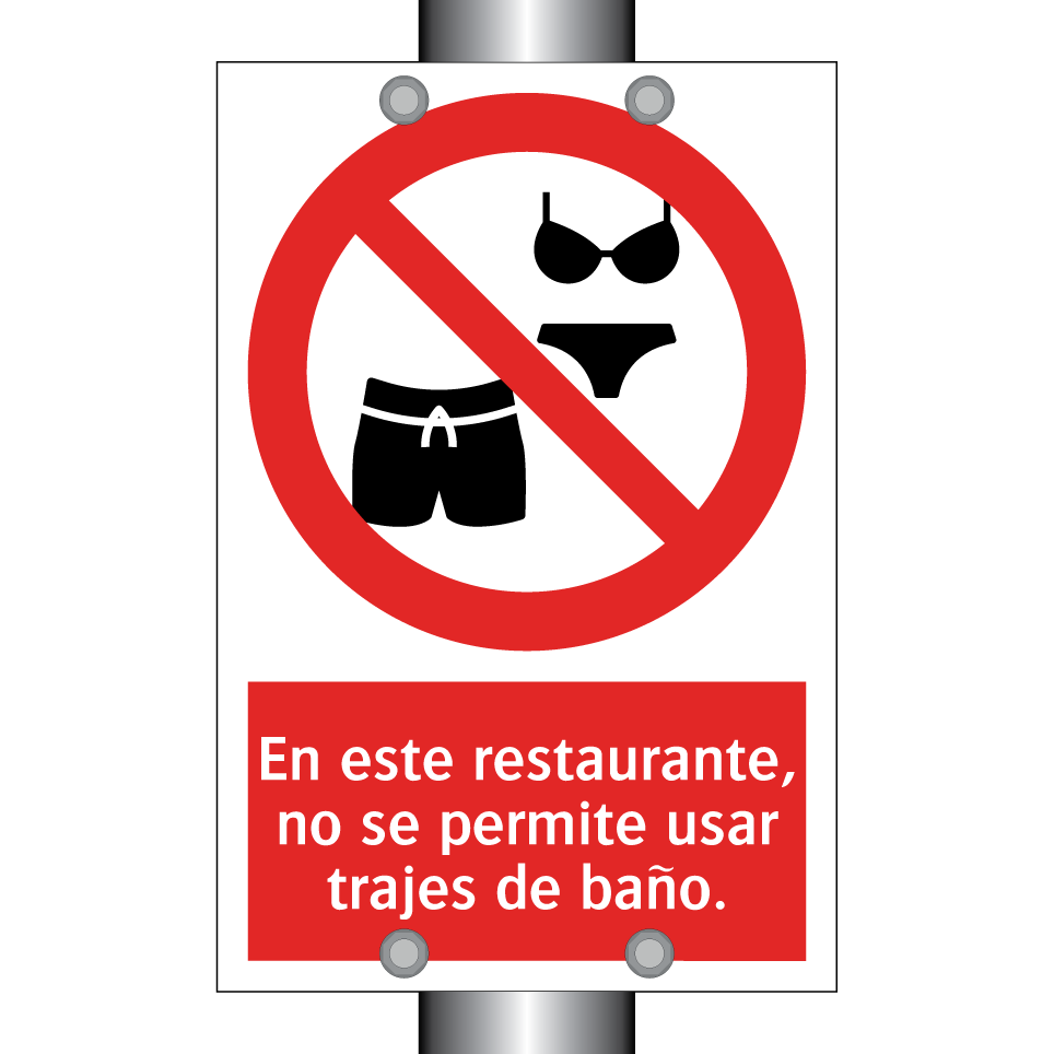 En este restaurante, no se permite usar trajes de baño.