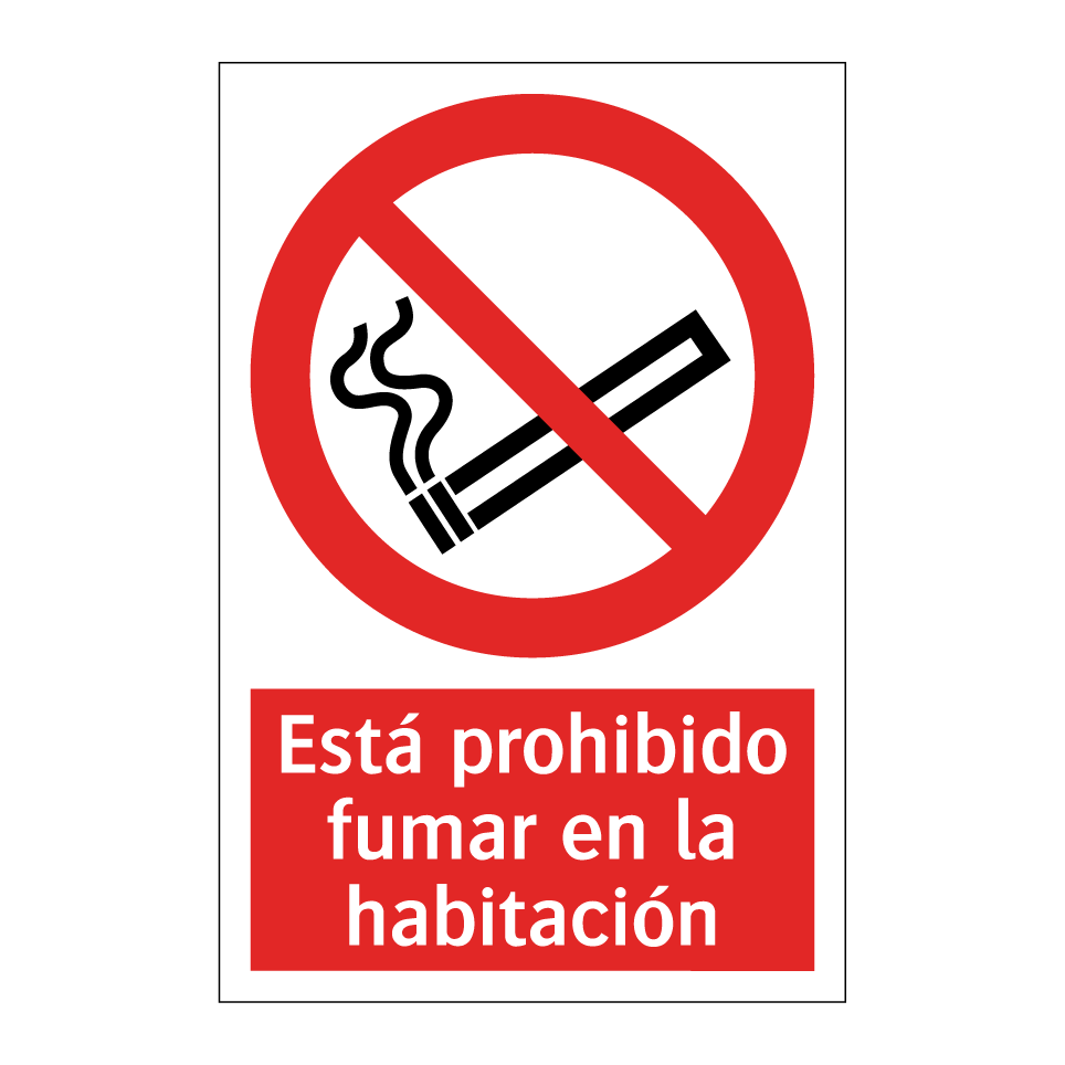 Está prohibido fumar en la habitación